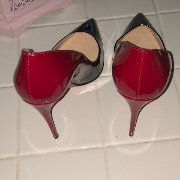 christian louboutin size 37.5 black / red heels